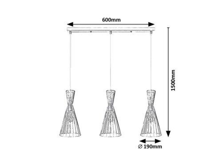 Lampa wisząca Rabalux Leandros 72006 czarny matowy