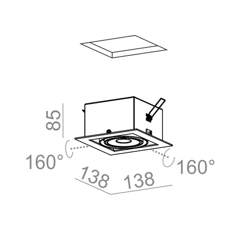 Lampa wpuszczana AQForm Squares 70 x 1 Qrled Lens Recessed Biały Struktura