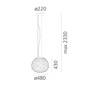 Lampa wisząca Artemide 1713010A Meteorite 50