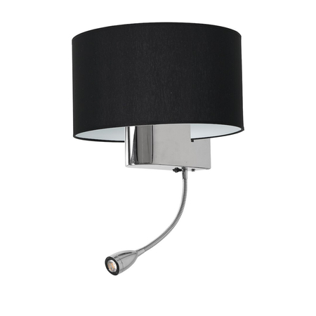Milagro Kinkiet CASINO BLACK/CHROME 1xE27 + 1W LED ML6378 Czerń / Chrom