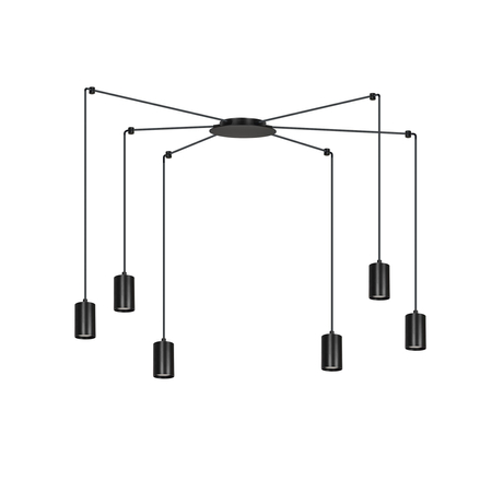 Lampa wisząca TRAKER 6 BL/BLACK Emibig 524/6 czarny