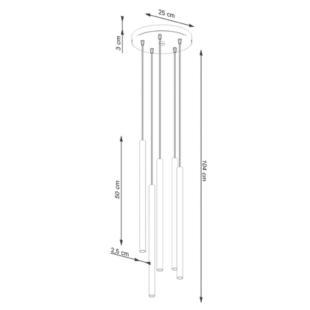 Sollux Lighting Lampa wisząca PASTELO 5P zielona oliwka SL.1522