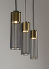 Sigma 33455 FOBIA 3 lampa wisząca prosty czarny/złoty