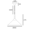 Cosmo Light Lampa wisząca ASHFORD P01517BK