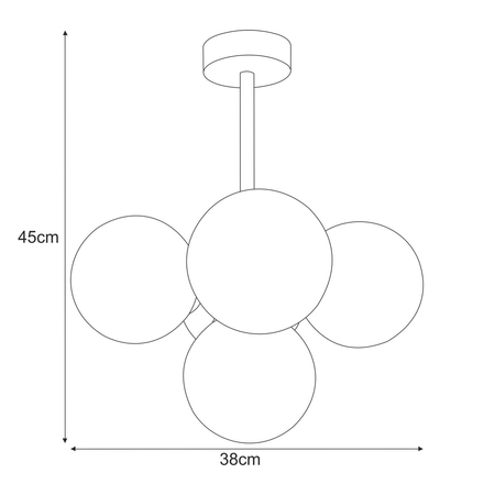 Lampa sufitowa Kaja MEGAN K-5364 czarny, grafitowy