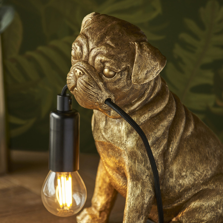 Lampa stołowa Endon Lighting Pug puppy 107324 złoty