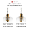 Lampa wisząca Abigali GLOBO2 G4 ⌀150mm szklana, złote elementy