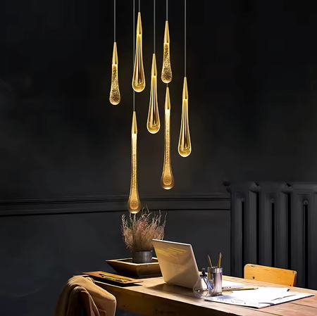 Glamour Lampa wisząca Abigali Melted Gold 3W 3000K, złoty