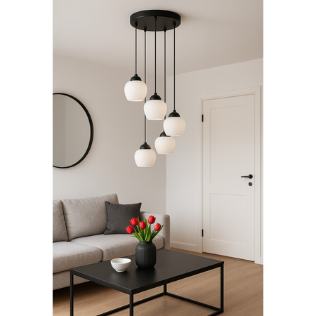 Lampa wisząca Kaja ABRO K-5602 czarny, biały