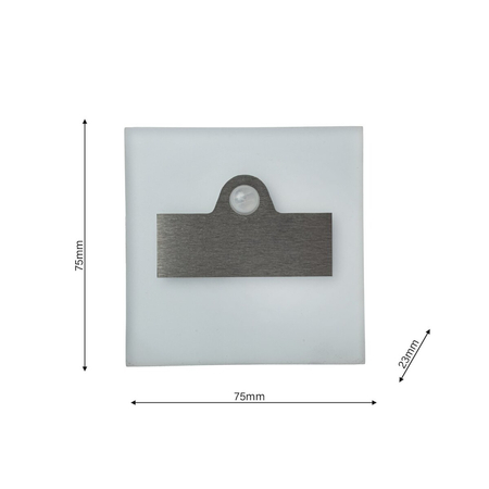 Eko-Light Oprawa schodowa LUMI Barwa Zimma 6500K 12V z czujnikiem ruchu EKS3058 BIAŁY / SREBRNY