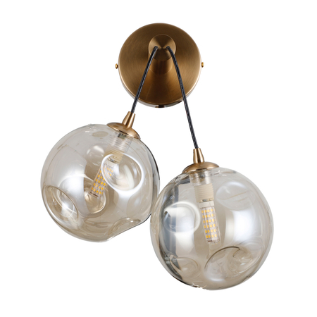 Kinkiet Italux Perlos WL-54456-2-HB-AMB Mosiądz miodowy