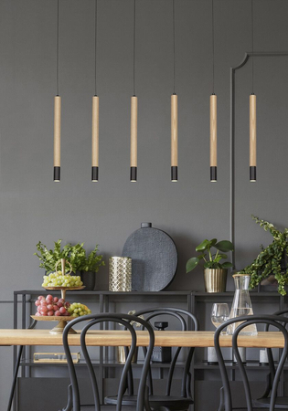 Lampa wisząca IZOLDA 6 Azzardo AZ3340 drewniany