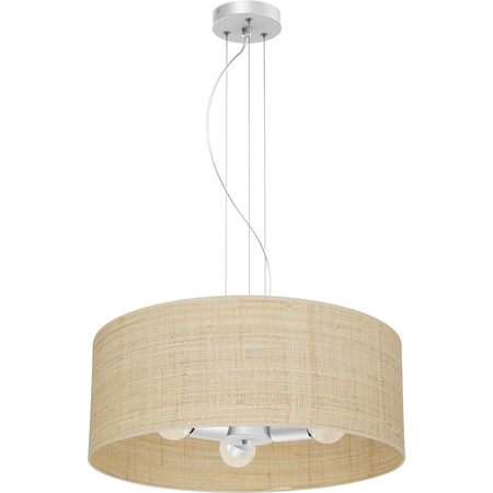 Milagro Lampa wisząca Marshall Biały/Rattan 3xE27 MLP7490 BIEL / RATTAN