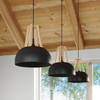 Sollux Lighting Lampa wisząca CASCO czarna/naturalne drewno SL.0390
