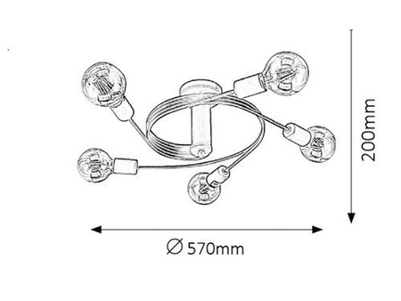 Lampa sufitowa Rabalux Carly 2096 czarny matowy