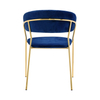 Krzesło MARGO ciemny niebieski - welur, podstawa złota