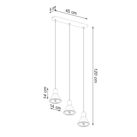 Sollux Lighting Lampa wisząca TAZILA 3 biała [ES111] SL.0988