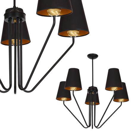 Milagro Żyrandol VICTORIA BLACK 5xE27 MLP4913 CZARNY