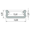 Eko-Light PROFIL ALUMINIOWY CZARNY TYP Z 1m + KLOSZ MLECZNY EKPR6381
