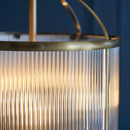 Lampa wisząca Endon Lighting Lambeth Ribbed 106711 mosiądz