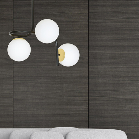 Lampa sufitowa RAGNAR 3 BLACK GOLD Emibig 1032/3 biały/czarny