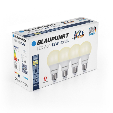 Zestaw 4 sztuk - Blaupunkt Żarówki LED E27 12W WW