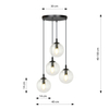 Lampa wisząca COSMO 3 BL PREMIUM TRANSPARENT Emibig 711/3PREM czarny