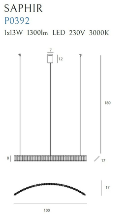 Lampa wisząca Maxlight P0392 chrom
