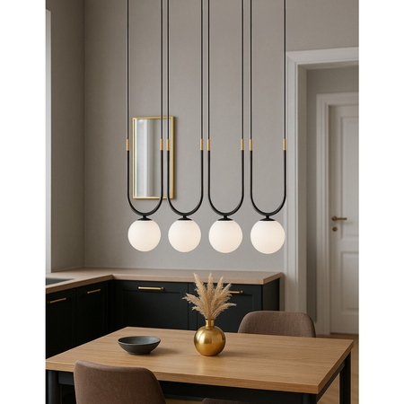 Lampa wisząca Kaja ENZO K-5592 czarny, biały, złoty