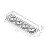Lampa wpuszczana AQForm Squares 111 x 4  Recessed Biały Struktura