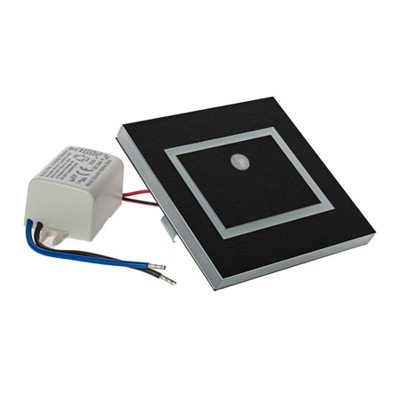 Eko-Light Oprawa schodowa EVRA BLACK Barwa Ciepła 3000K 12V z czujnikiem ruchu EKS6902 CZARNY