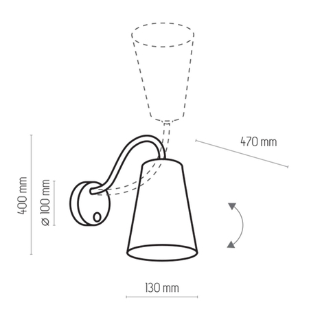 Kinkiet WIRE TK Lighting 826 czarny