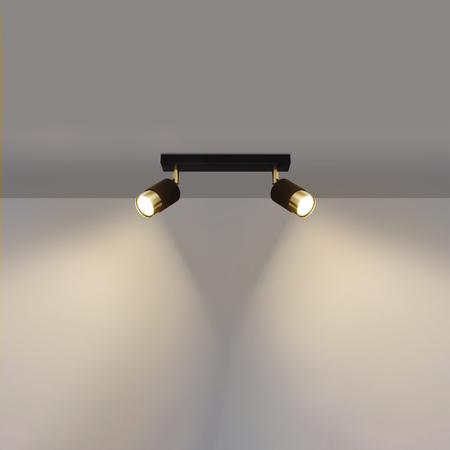 Sollux Lighting Plafon NERO 2 czarny/złoty SL.1070