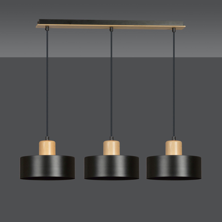 Lampa wisząca TORIN 3 BLACK Emibig 1046/3 czarny