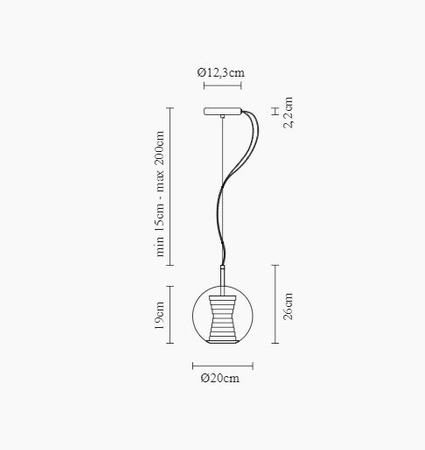 Lampa wisząca Fabbian D57A5112 Beluga Royal Ø20 Oro-LED