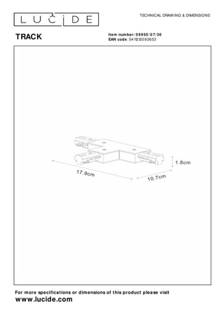 Lucide TRACK LUCIDE - ŁĄCZNIK T 09950/07/30 czarny