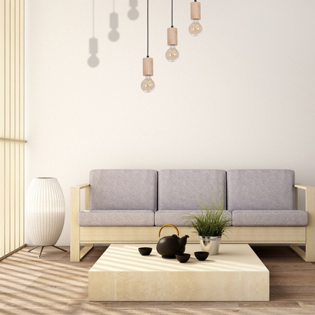 Milagro Lampa wisząca LINES 3xE27 MLP8826 Naturalne drewno