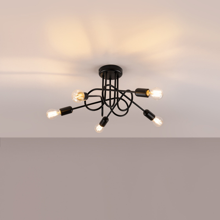 Sollux Lighting Żyrandol LOOP 5 czarny SL.1435