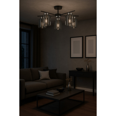 Lampa sufitowa Kaja LUNA K-5527 czarny, grafitowy, srebrny