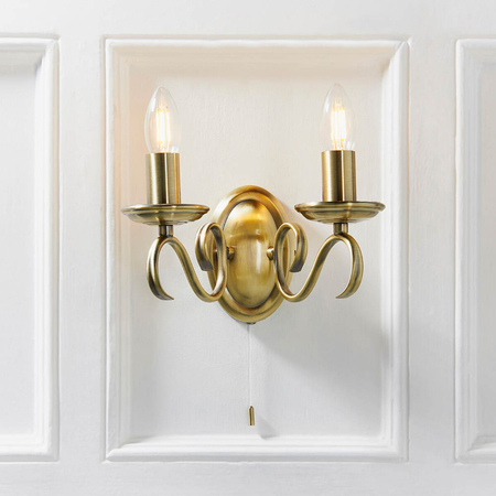 Kinkiet Endon Lighting Bernice 2030-2AN mosiądz