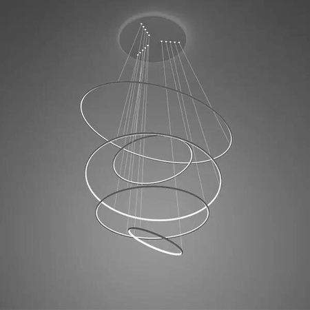 Lampa wisząca Ledowe Okręgi No.5 150cm 2700k czarna Dali