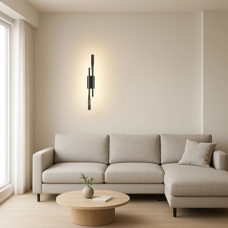 Kinkiet LED Abigali Vargo 12W nowoczesny 42cm czarny