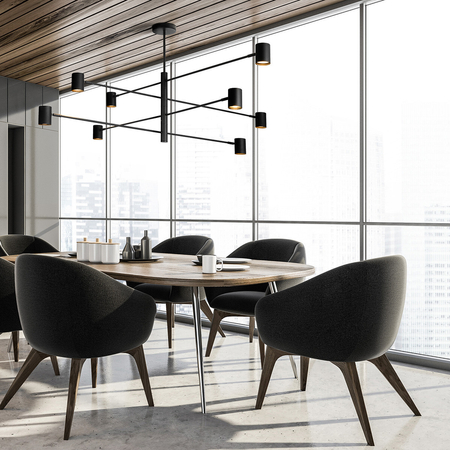 Light Prestige Lampa wisząca Snow 8 czarna 8xGU10 LP-731/8P BK