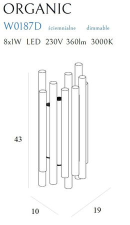 Kinkiet Maxlight W0187D złoty