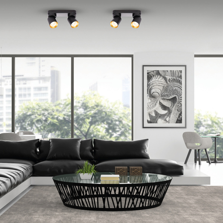 Milagro Lampa Sufitowa Andy 2xGU10 Czarny + Złoty ML9935 CZARNY / ZŁOTY