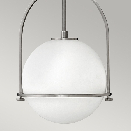 Średnia lampa wisząca Somerset - 1 źródło światła - Szczotkowany nikiel Quintiesse QN-SOMERSET-P-O-BN