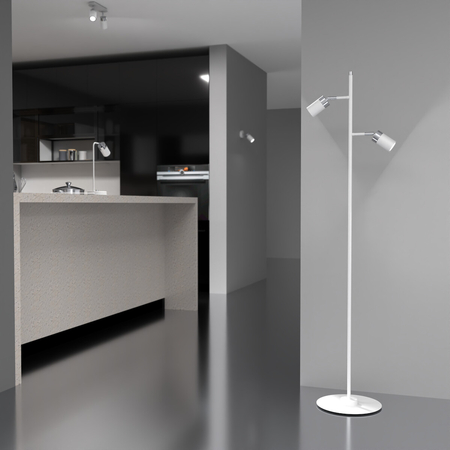 Milagro Lampa podłogowa Joker 2xGU10 Biały / Chrom MLP7752 Biel / Chrom