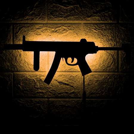 Lampa gamingowa LED Abigali USB COD karabin MP5 RGB z pilotem czarny