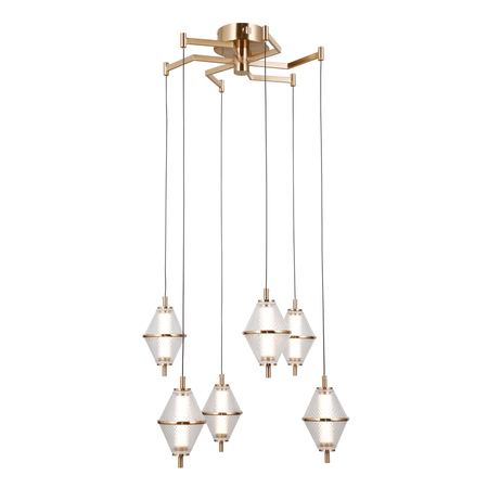 Lampa wisząca Italux Fuente PND-34395-6-HBR Złoty