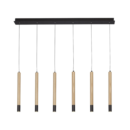 Lampa wisząca IZOLDA 6 Azzardo AZ3340 drewniany